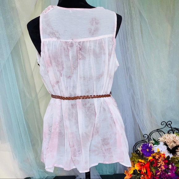 Love Stitch Mauve and White Marble Belted Tank - Picture 3 of 8